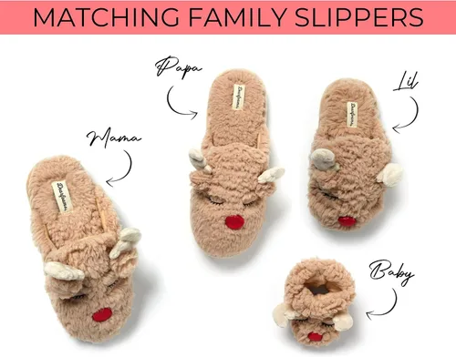Miniatura 8 de Dearfoams Matching Family Holiday Christmas Reindeer & Turkey Scuff