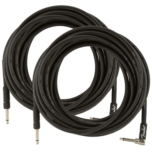 Miniatura 29 de Fender Cable de instrumentos de lujo de 10 pies, ángulo recto, tweed negro, paquete de 2