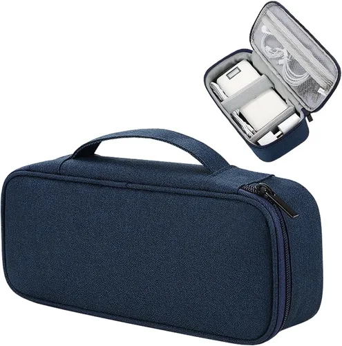 Miniatura 13 de Teskyer Cable Organizer Bag, Travel Electronics Accessories Organiser, Protable Tech Pouch for Phone Chargers, Cables, Flash Drive, Power Bank, Hard