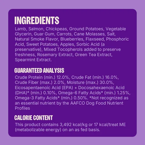 Miniatura 7 de Wellness Golosinas para Perros de Vida Gratificante, Golosina para Entrenamiento, Sin Granos, Cordero y Salmón Suaves (Bolsa de 6 Onzas)