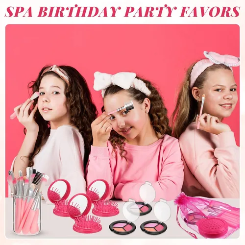 Miniatura 3 de Willinglong 12 Juegos de Kit de Maquillaje para Niñas, Suministros de Fiesta de Spa para Niñas, Juego de Cosméticos de Maquillaje para Pijamadas
