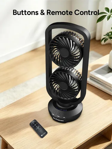 Miniatura 6 de DR.PREPARE Ventilador de Torre Pequeño Ventiladores de Mesa Oscilantes con inclinación de 270°, oscilación de 105°, 3 velocidades y 3 temporizadores