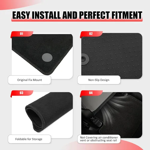 Miniatura 7 de IKON MOTORSPORTS - Alfombrillas compatibles con Benz W211 2003-2009, E-Class 4Dr Factory Fitment, alfombrillas delanteras y traseras de nailon