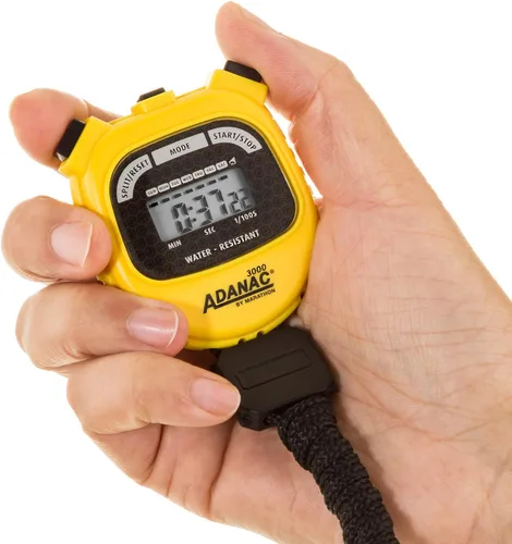 Miniatura 7 de Cronómetro digital MARATHON Adanac 3000 con pantalla extra grande y botones, resistente al agua, Amarillo, 1