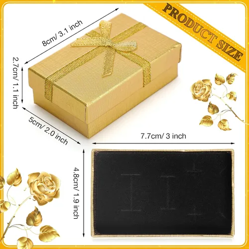 Miniatura 2 de Kenning Juego de 36 cajas de regalo de joyería, pequeñas cajas de regalo a granel con tapas, lazo de cinta para anillos, aretes, pulsera, collar