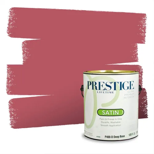 Miniatura 34 de Prestige Paints Pintura exterior e imprimación en uno, 1 galón, plano, coincidencia comparable de Valspar* Amber Rose*