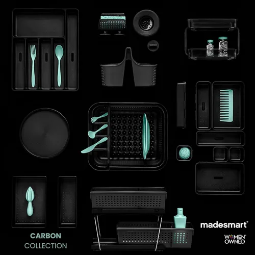 Miniatura 6 de madesmart Estante plegable para platos, estación de secado de platos plegable para platos, cuencos, tazas y utensilios, tabla de drenaje integrada