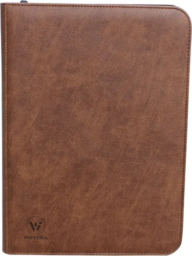 Miniatura 7 de Carpeta clásica de cuero marrón con 504 bolsillos, álbum de coleccionistas de tarjetas de primera calidad, 9 bolsillos, soporte para tarjetas