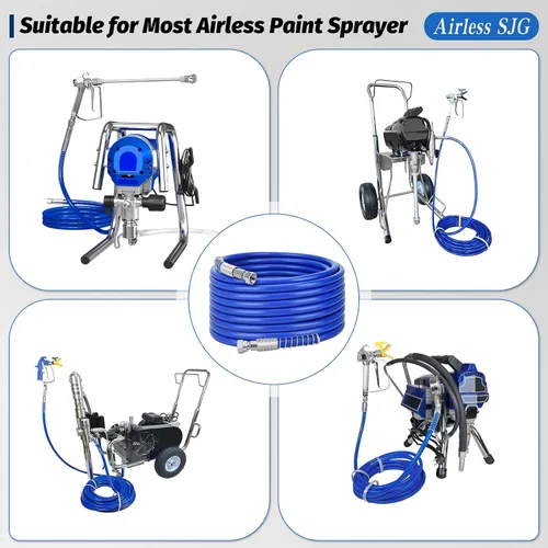Miniatura 8 de 18 piezas Kit de pistola pulverizadora de pintura sin aire 3600PSI, con manguera de alta presión de 25 pies, varilla de extensión y puntas