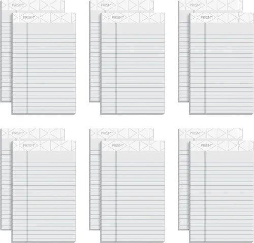Tops Prism Plus - Bloc legal de 5 x 8 pulgadas, perforado, gris, regla estrecha, 50 hojas por bloc de escritura, paquete de 12 (63060)