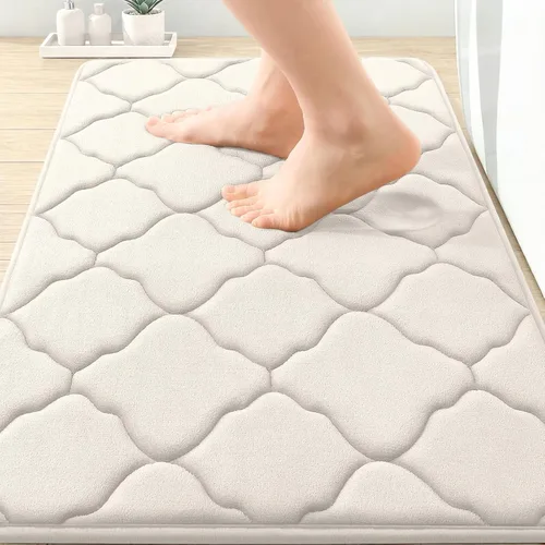 Miniatura 75 de OLANLY Alfombra de Baño de Espuma Viscoelástica de 24 x 16 pulgadas, Ultra Suave y Absorbente, Alfombras de Baño Antideslizantes, Cómodas, Lavables