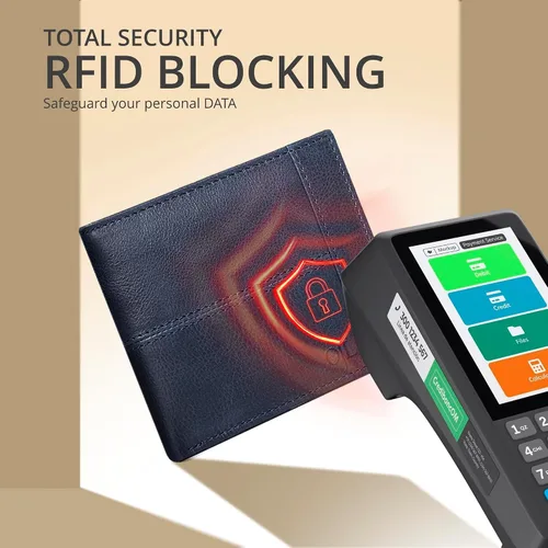 Miniatura 87 de Carteras RFID delgadas para hombres - Cartera de bolsillo frontal de piel genuina