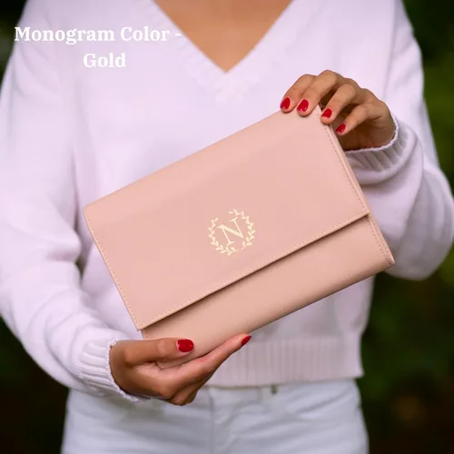 Miniatura 2 de Joyero de viaje personalizado con inicial, regalos personalizados con monograma para mujeres, regalos de dama de honor, organizador de joyas