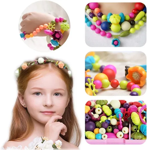 Miniatura 5 de GILI Pop Beads - Kit de fabricación de joyas para niñas de 3, 4, 5, 6, 7, 8 años, juguetes de artes y manualidades para niños de 4 a 8 años, collar