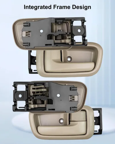 Miniatura 4 de 4 manijas de puerta interiores beige con bisel para Toyota Tundra (solo cabinas estándar/extendidas) 2000-2006, manija de puerta lateral delantera