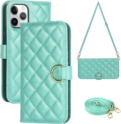 Havaya Funda cruzada para iPhone 11 Pro con correa para mujer con tarjetero para iPhone 11 Pro, funda tipo cartera con tapa y ranura para tarjeta de
