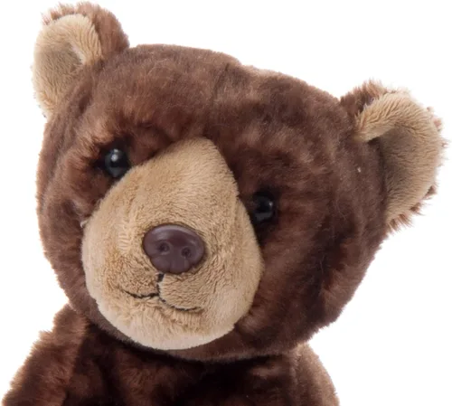 Miniatura 5 de The Petting Zoo Peluche de oso marrón, regalos para niños, animales salvajes del zoológico Onez, juguete de peluche de oso marrón de 9 pulgadas