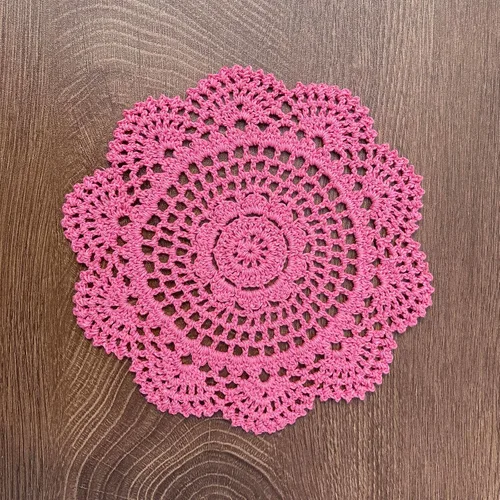 Miniatura 4 de Hsvanyr Juego de 2 manteles individuales redondos de algodón con diseño floral, juego de 2 manteles individuales de vidrio rosa para mesa de comedor