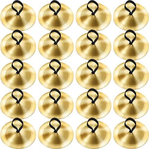 20 piezas de platillos de dedo danza del vientre Dancing Finger Dancing Zills Instrumento musical para fiesta de bailarín (dorado)