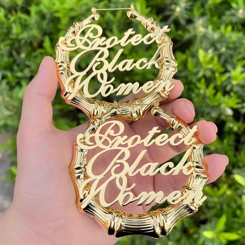 Miniatura 6 de Aretes de bambú grandes personalizados con nombre personalizado para mujeres, aretes de bambú, joyería para mujer, cumpleaños, día de la madre