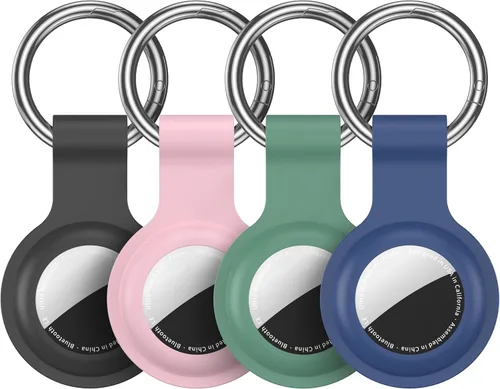 Miniatura 33 de Paquete de 4 llaveros compatibles con AirTag para AirTag de 1ª y 2ª generación, para AirTag de 1ª y 2ª generación, funda para AirTag, rastreador