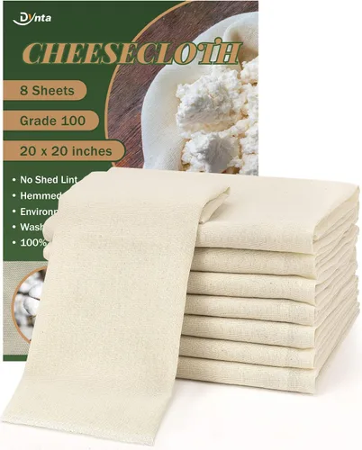 Miniatura 9 de Estopilla para colar grado 100, 12 piezas de estopilla reutilizable con dobladillo de 20 x 20 pulgadas, 100% algodón sin blanquear para colar
