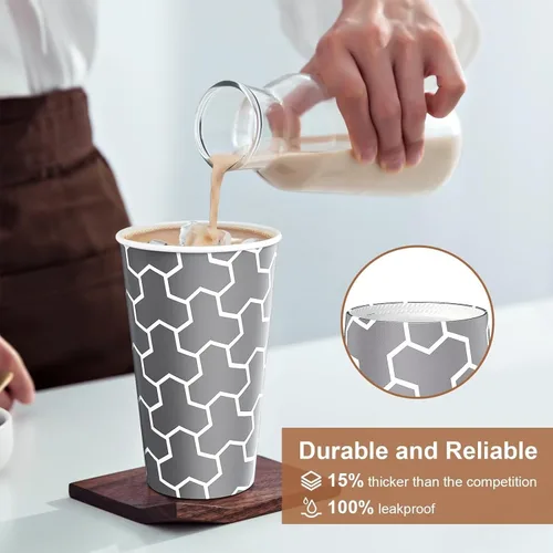 Miniatura 4 de Paquete de 180 tazas de café de 16 onzas, tazas de café desechables de papel caliente de 16 onzas, taza de café de papel aislada para bebidas frías