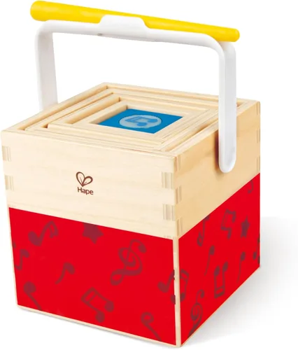 Miniatura 9 de Hape Juego de música apilable Caja musical colorida de 6 piezas, juego de madera para niños mayores de 18 meses