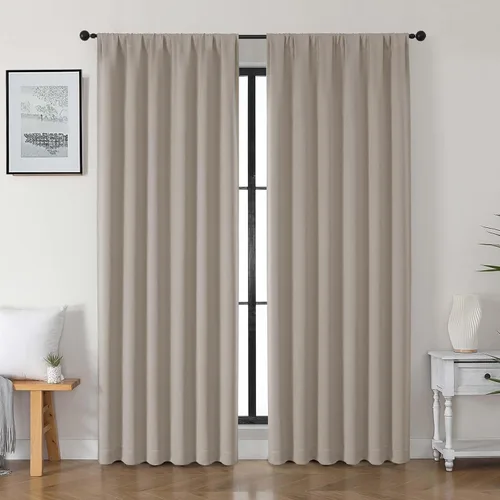Miniatura 42 de Gwine Cortinas opacas para dormitorio, 54 pulgadas de largo, paneles de cortina de ventana con aislamiento térmico y reducción de ruido, cortinas