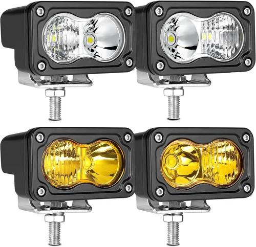 Miniatura 11 de Cápsulas LED ámbar, 2 unidades de luz de conducción de 40 W y 3 pulgadas, luz antiniebla ámbar, impermeable, para parachoques todoterreno, cubo
