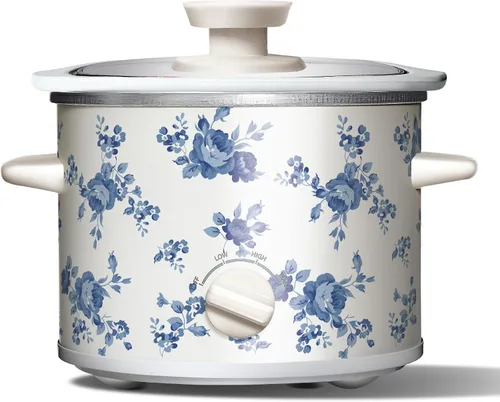 Miniatura 9 de COOK WITH COLOR 2QT Mini Olla de cocción lenta eléctrica redonda - Configuraciones ajustables, olla de gres extraíble, tapa de vidrio templado, apta