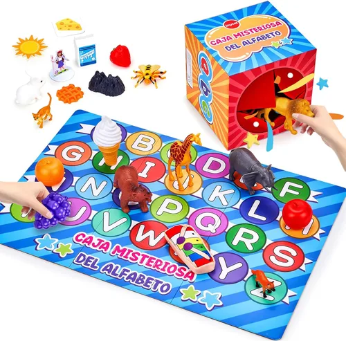 Miniatura 8 de JoyCat Caja Misterio del Alfabeto para Niños 52 PCS Juego de Clasificación y Emparejamiento de Letras Actividades Sonidos de Letras Juguetes