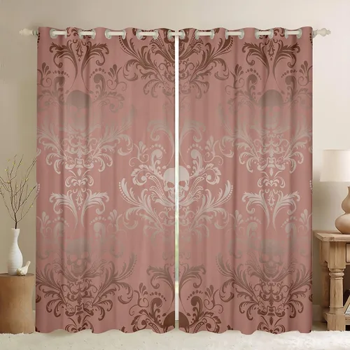 Miniatura 37 de Cortinas y cortinas de damasco turquesa para adultos, cortinas opacas barrocas victorianas antiguas, 2 paneles de 38 pulgadas de ancho x 54 pulgadas