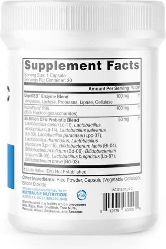 Miniatura 3 de Suplemento probiótico ProbioticX para mujeres y hombres por NutraOne - Probióticos para la salud digestiva y el apoyo inmunológico* (30 cápsulas)
