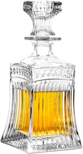 Decantador de vidrio con tapón geométrico hermético, decantador de whisky para vino, bourbon, brandy, licor, jugo, agua, enjuague bucal, vidrio