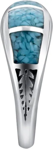 Miniatura 2 de Southwestern Style Turquoise Gemstone 925 Sterling Silver Ring for Women