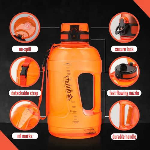 Miniatura 6 de SQUATZ Poseidon Series - Botella de agua deportiva de 78 onzas – Botella de agua deportiva de gran volumen de boca ancha para gimnasio, con hebilla