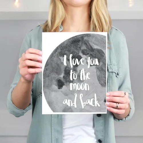 Miniatura 6 de I Love You to the Moon and Back Arte Impreso - Sin Marco - 8x10 Decoración de Pared Inspiradora y Romántica Añade un Toque de Calidez y Afecto a