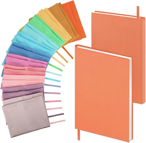 Miniatura 9 de PerKoop 12 fundas gigantes para libros, de tela elástica, protector de libros escolares, reutilizable, lavable, protector para la mayoría de libros