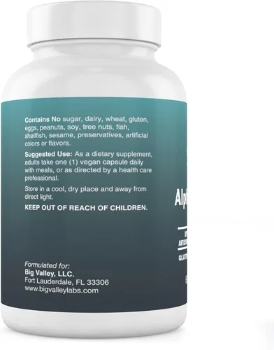 Miniatura 2 de Ácido alfa lipoico 600 mg – Soporte antioxidante de alta potencia – Apoya la salud celular y el metabolismo energético – Vegano, sin OMG, sin gluten