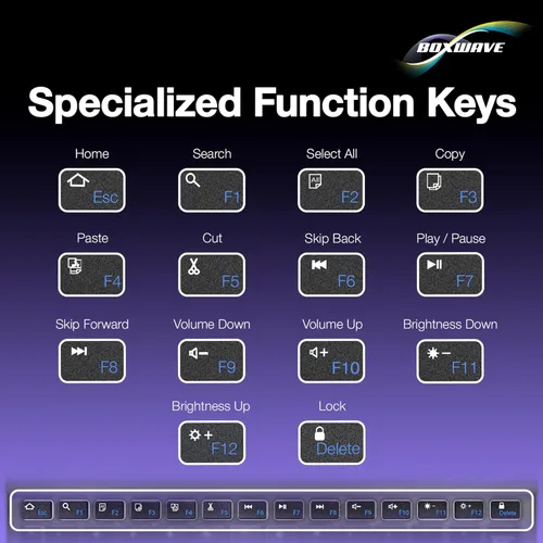 Miniatura 7 de BoxWave Teclado compatible con Amazon Fire HD 8 (10ª generación 2020), teclado Bluetooth SlimKeys, teclado portátil con comandos integrados