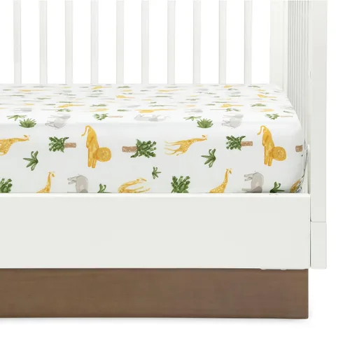 Miniatura 5 de Delta Children babyGap TrueSleep - Sábanas ajustables para cuna y niños pequeños (paquete de 2 unidades), diseño de amigos de safari (paquete de 2)