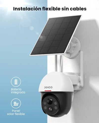 Miniatura 7 de DEKCO Cámara de Seguridad Solar Inalámbrica para Exteriores, Alimentada por Batería, Zoom Pan Tilt Panorámico, Seguimiento Automático de Movimiento