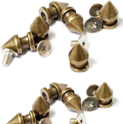 Miniatura 9 de RUBYCA 100 juegos de clavos y tachuelas de metal para árbol de 0.472 in con parte trasera metálica para bricolaje punk, cuero artesanal azul