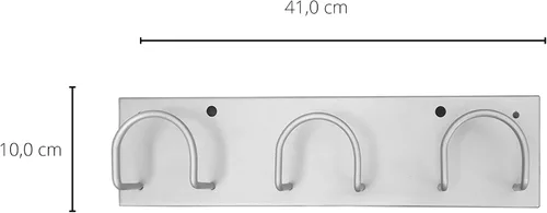 Miniatura 2 de OFITURIA Perchero de Pared Colgador de Ropa Metálico Color Plata con 3 Colgadores