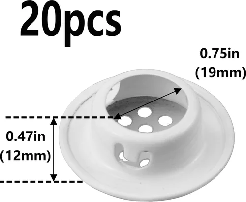 Miniatura 2 de Semetall Air Vents - Paquete de 20 rejillas de ventilación circulares de acero inoxidable de 0.748 in (0.75 pulgadas) para cocina, baño, gabinete