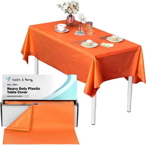 Miniatura 223 de Rollo de plástico para cubierta de mesa color verde manzana, 40 pulgadas x 100 pies, rollo de plástico resistente para cubierta de mesa de banquetes
