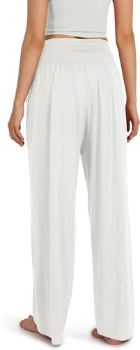 Miniatura 4 de ODODOS Pantalones palazzo de pierna ancha para mujer, con bolsillos, ligeros, holgados, cómodos, casuales, de 22283032 pulgadas de entrepierna