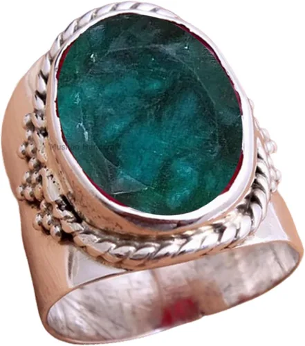 Miniatura 27 de Anillo de plata de ley 925 con piedras preciosas ovaladas auténticas, hecho a mano, hermoso regalo de Navidad para ella