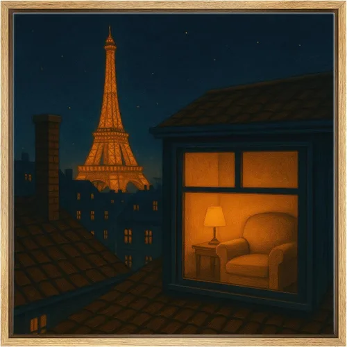 Miniatura 11 de SIGNWIN Lienzo enmarcado para pared, diseño retro de cielo azul y nube, paisaje, naturaleza, ilustraciones de área silvestre, bellas artes, casa